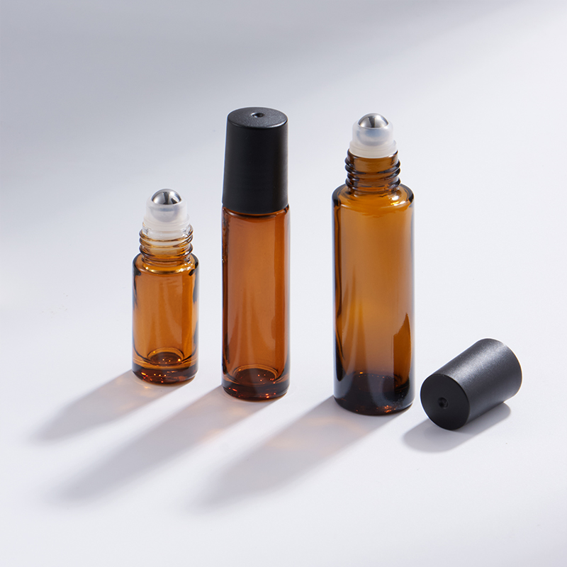 5ml 10ml 15ml ขวดแก้วโรลออนสีเหลืองอำพัน